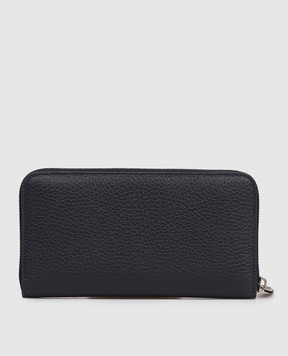Santoni Blue wallet with embossed logo UFPPA2372FOAMML