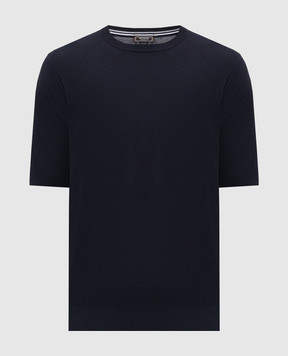 Peserico Blue T-shirt with a pattern R59488F149173Q