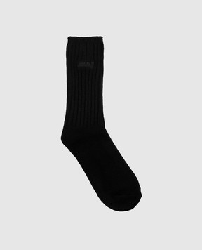 Juun.j Black socks with logo embroidery JC67KTP005