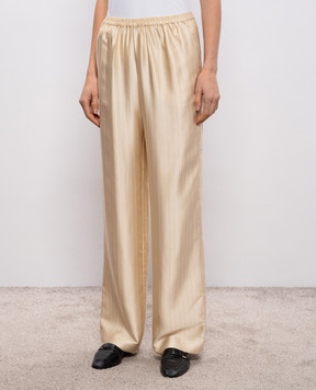 Loulou de Saison Beige KADALA pants with silk KADALA
