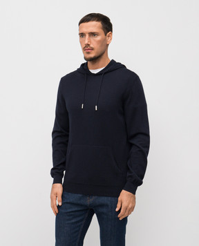 MooRER Blue ZANE wool hoodie ZANEW12