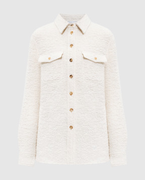 Gabriela Hearst John Austin white shirt jacket in cashmere, wool and silk 1251151C075