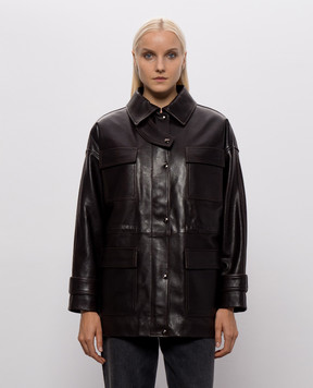 Babe Pay Pls Brown leather jacket 2635AMAZONE
