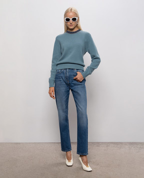 Versace Blue jeans with a worn effect 10251021A19189