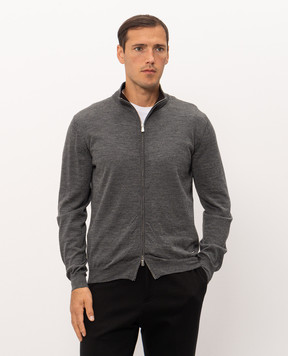 Enrico Mandelli Gray wool cardigan 4K051A6210