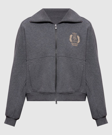 Gray sports jacket with embroidery