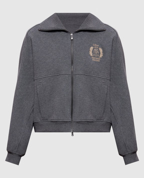 Brunello Cucinelli Gray sports jacket with embroidery MN05NB2X06