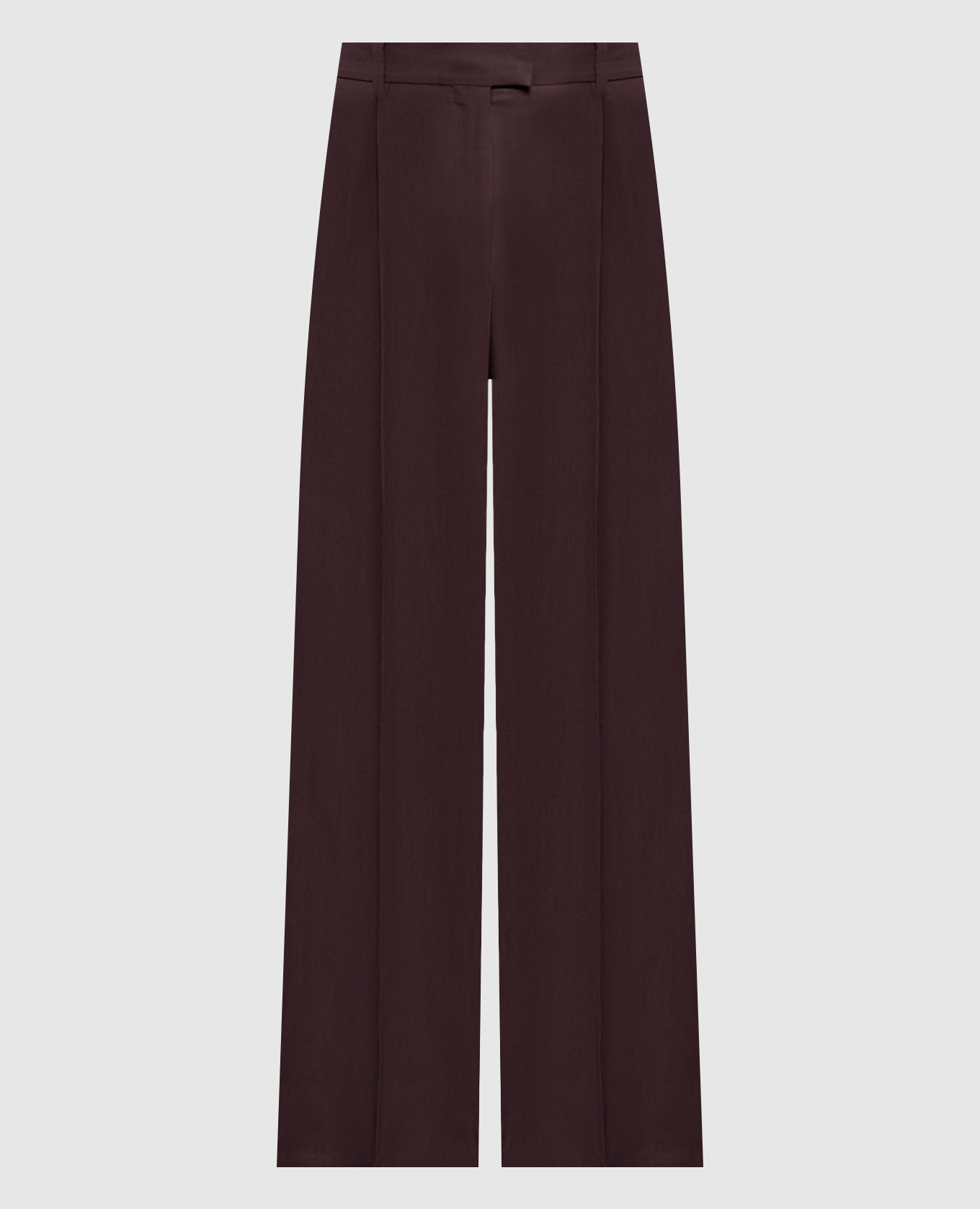 Brown linen pants with monil chain