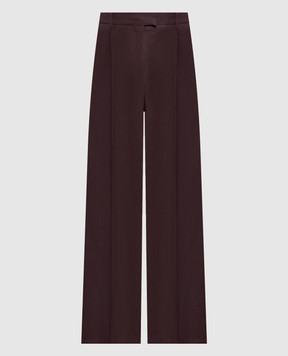 Brunello Cucinelli Brown linen pants with monil chain MH126P8884
