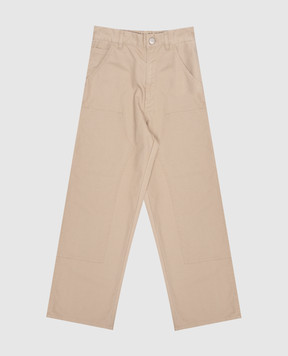 Maison Margiela MM6 Children's beige pants with emblem M60958MM07D