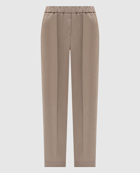 Peserico Beige linen pants with monil chain A0407206668
