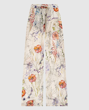 Alexander McQueen Meadow white floral print pants 819000QZAQV