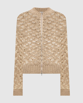 Peserico Beige cardigan with linen A99041F039308A