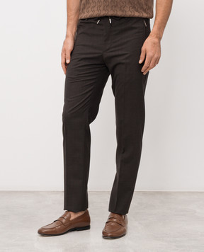Bertolo Cashmere Brown wool trousers New Elton 3332751