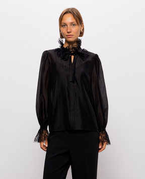 Twinset Black blouse with lace 262AT2232