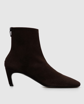 Toteme Brown suede ankle boots 264WAS0354LE0012