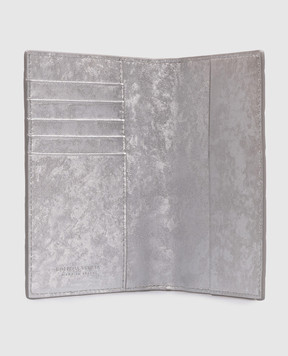 Bottega Veneta Silver passport cover Intrecciato lamina 749954V5XF1