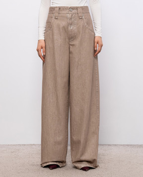 Brunello Cucinelli Beige jeans with lurex MP109P4091