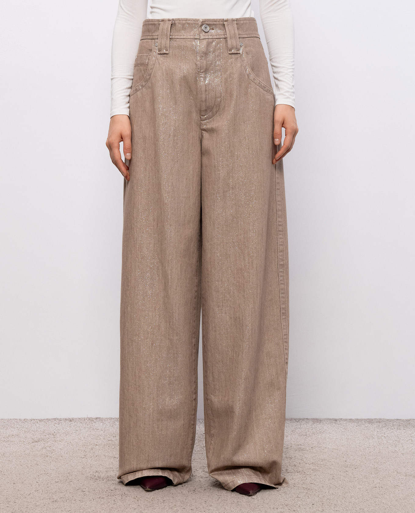 Beige jeans with lurex Brunello Cucinelli 3