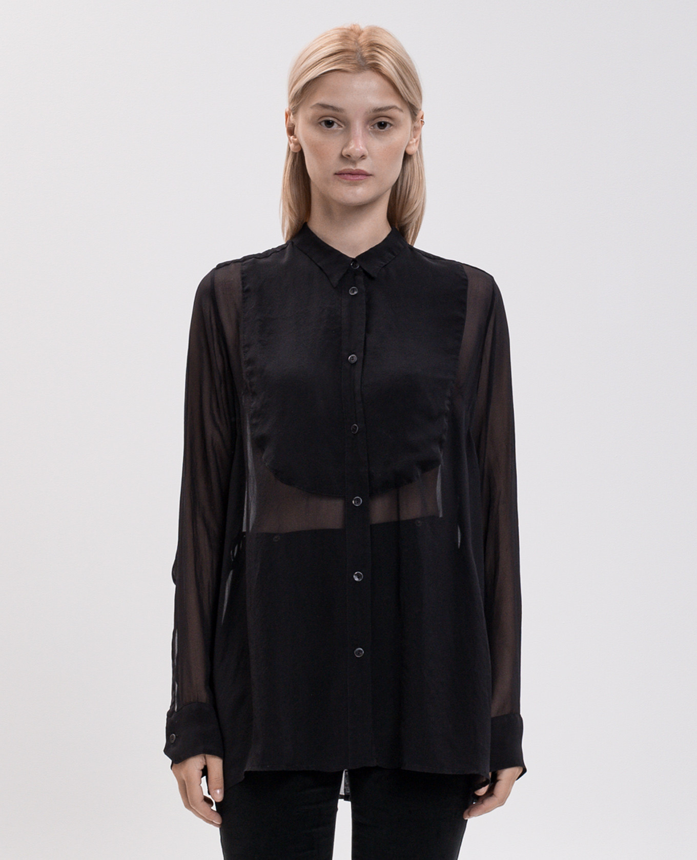 Black silk blouse Masnada 3