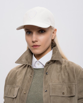 Brunello Cucinelli White cap with logo patch MCAP9T002