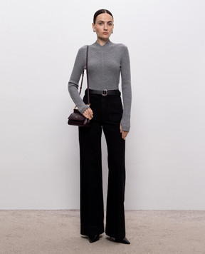Victoria Beckham Gray merino wool jumper 1425KTP006804B