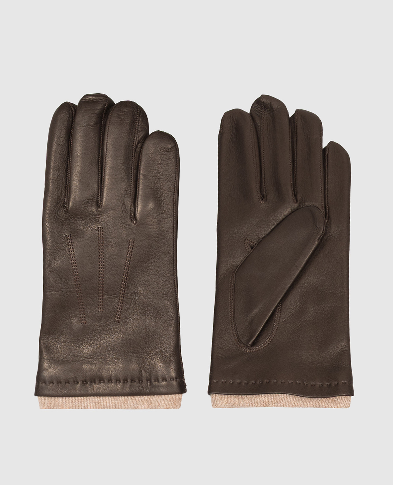 Dark brown leather gloves
