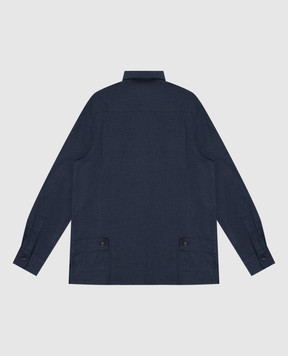 Dolce&Gabbana Children's blue shirt with brand patch L45S12FU5ZI814
