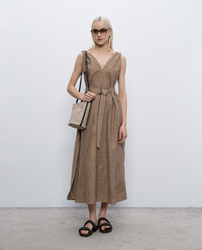 Brunello Cucinelli Brown patterned dress MQ988A5092