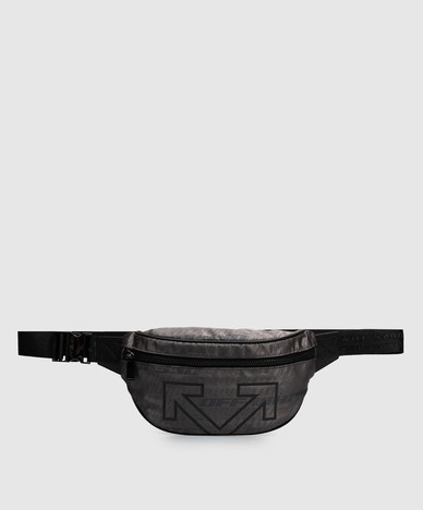 Grey logo pattern belt bag