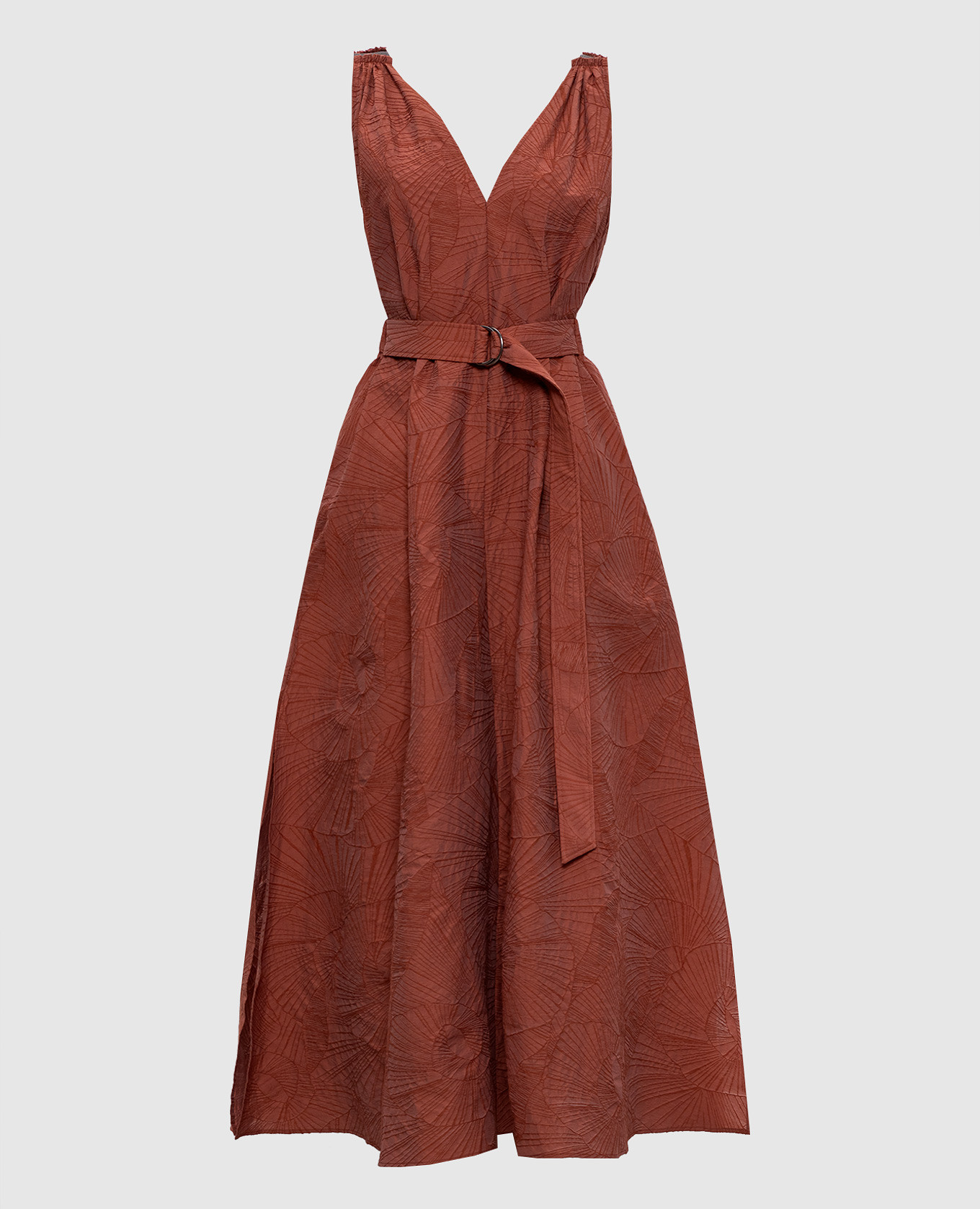 

Brown midi dress with a pattern Brunello Cucinelli