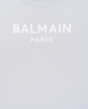 Balmain Children's blue T-shirt with logo BY4A01Z31831214