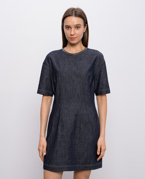Brunello Cucinelli Blue denim mini dress with monil chain MB125AFQ91