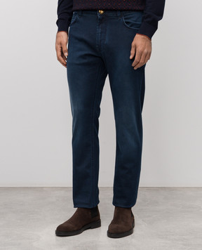 Stefano Ricci Blue jeans with a worn effect MST53B1050T0202