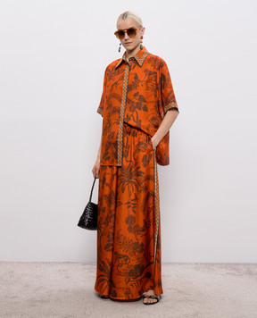 Alemais Monkey Dance orange silk blouse 6881T