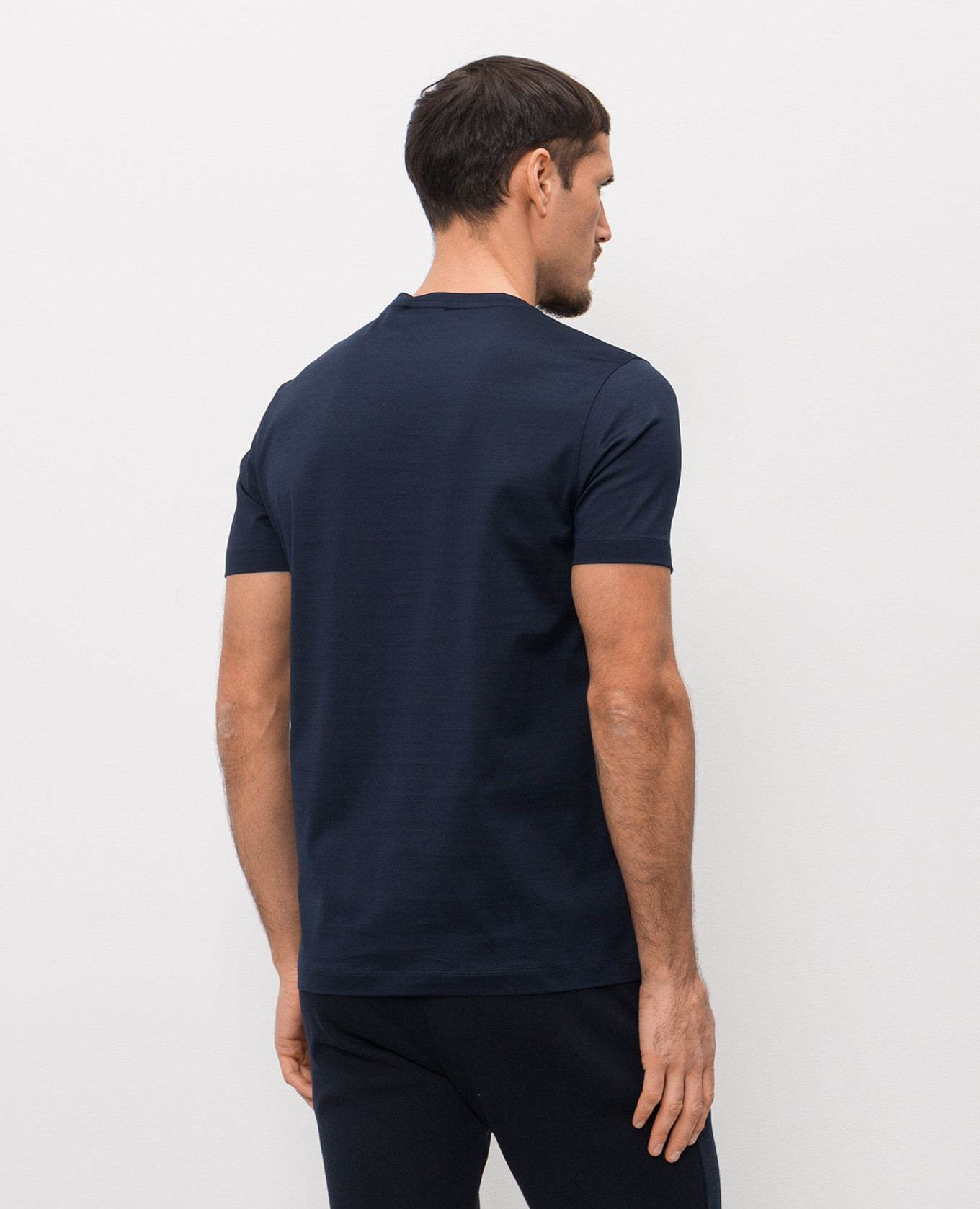 Blue T-shirt with emblem Bertolo Cashmere 4