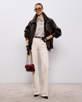 Saint Laurent Beige striped silk blouse 777862Y3I87