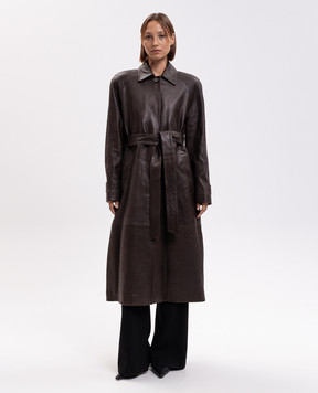 Magda Butrym Brown leather coat LEATHER16COAT282726