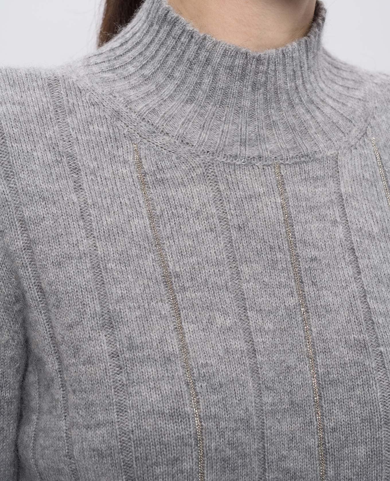 Gray sweater made of wool, silk and cashmere Peserico 5