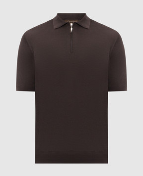 Doriani Cashmere Brown polo with silk 18243299299