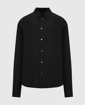 Ami Paris Black shirt with silk HSH816AC0020