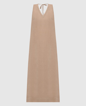 Peserico Beige linen midi dress S0216802647