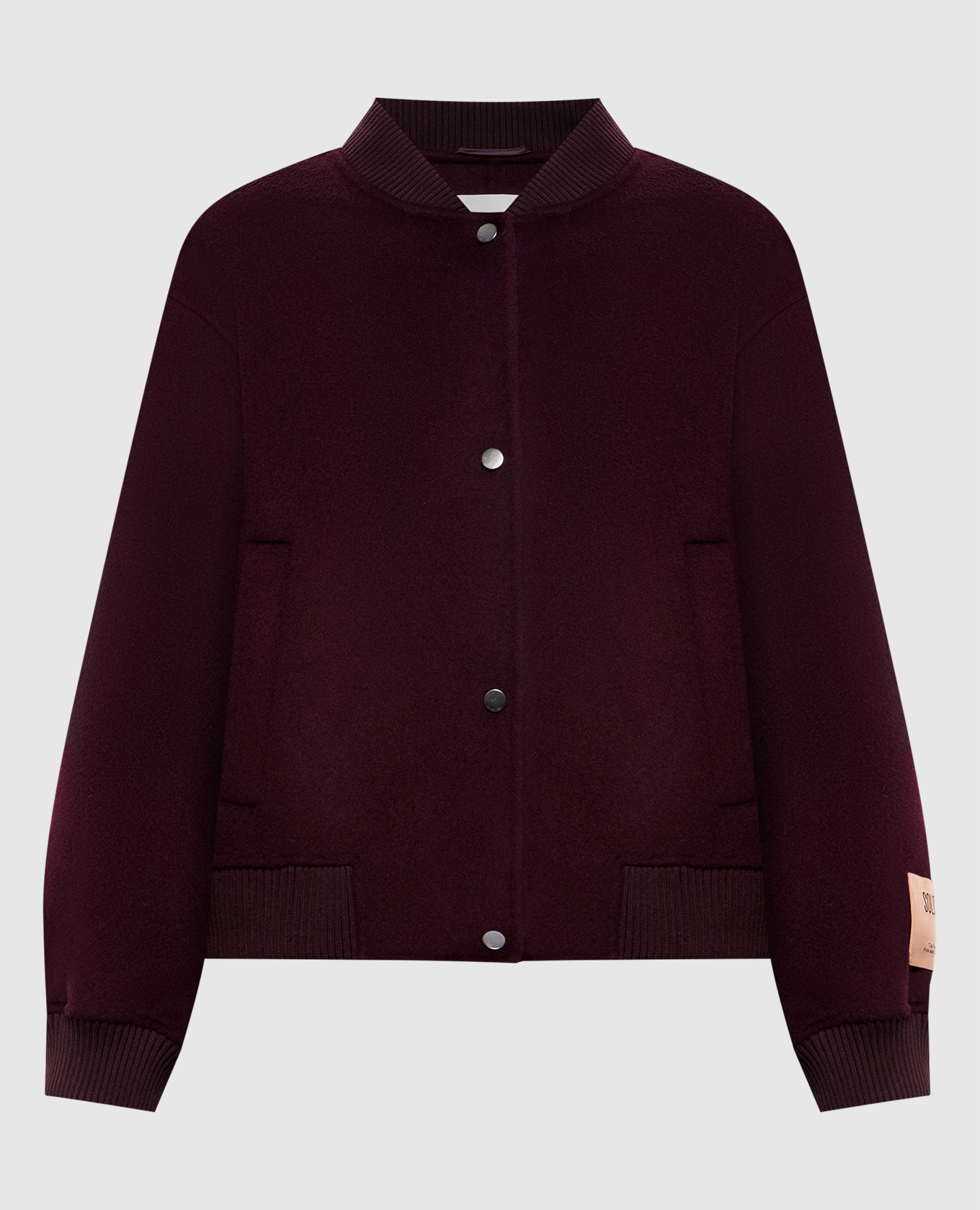 Burgundy wool and cashmere bomber jacket