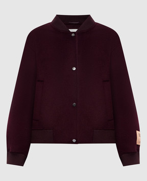 Solotre Burgundy wool and cashmere bomber jacket M1AC0012