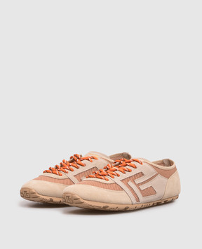 Balmain Beige Racer combination sneakers HM1VI408TECH