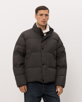 Stone Island Grey down jacket with logo patch L2S154100109S0A23