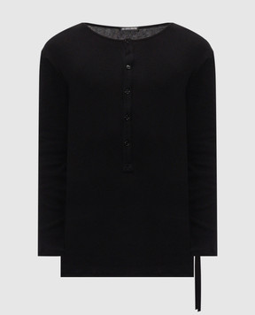 Ann Demeulemeester Black long sleeve ILYAS Serafino ribbed shirt B0013820FA659