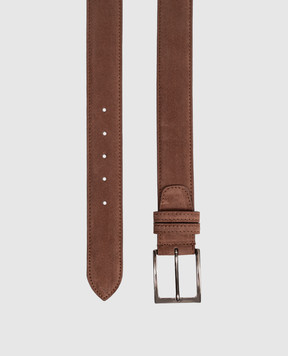 Cashmere&Whiskey Brown suede belt SUEDE