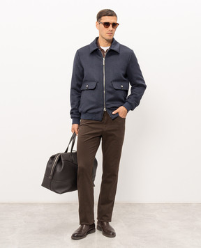 Enrico Mandelli Brown wool polo shirt 4K167A5274