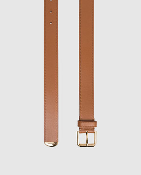 Givenchy Voyou brown leather belt with logo BB408HB2AE